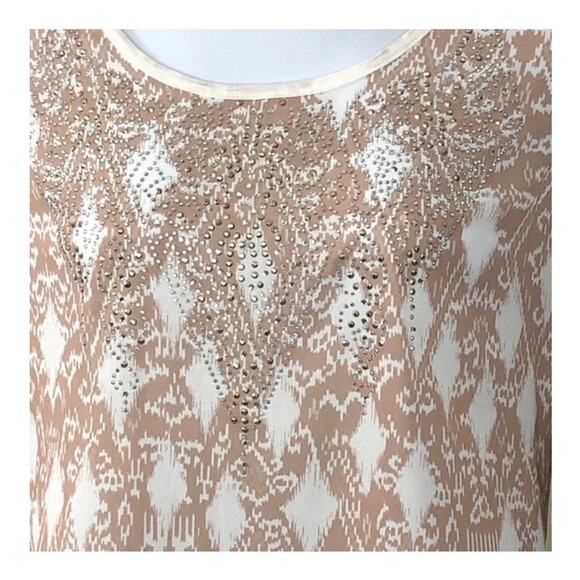 Reba On The Horizon Rhinestone Western Blouse Hi-Low Ruched Sleeves M NWT - Picture 5 of 16